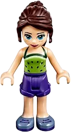 Friends Naomi - Light Nougat, Lime Halter Top with Dark Green Dots, Dark Purple Shorts, Sand Blue Shoes minifigure