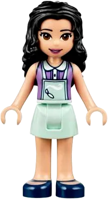 Friends Emma - Light Aqua Skirt, Medium Lavender Top with Light Aqua Apron minifigure