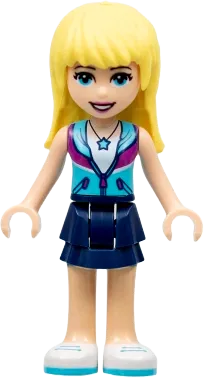 Friends Stephanie - Dark Blue Layered Skirt, Medium Azure and Dark Purple Jacket minifigure