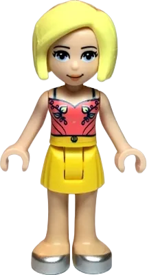 Friends Roxy - Coral Halter Top with Bright Light Green Leaves, Yellow Skirt, Silver Shoes minifigure