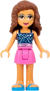 Friends Olivia - Nougat, Dark Pink Skirt, Dark Blue Top with Constellations minifigure