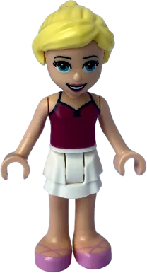 Friends Stephanie - Magenta Tank Top, White Skirt, and Bright Pink Ballet Shoes minifigure