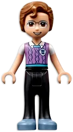 Friends Julian - Black Trousers, Medium Lavender Vest with Medium Azure Trim over White T-Shirt, Sand Blue Shoes minifigure