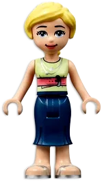 Friends Marisa - Dark Blue Skirt, Yellowish Green Shirt with Coral Belt, Silver Sandals minifigure