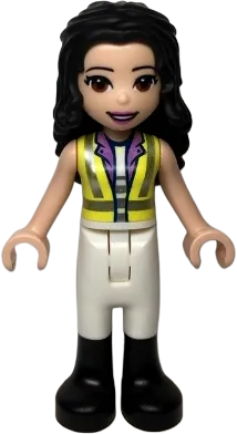Friends Emma - Neon Yellow Safety Vest, White Trousers with Black Boots minifigure