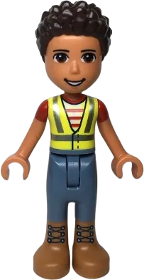 Friends River - Neon Yellow Safety Vest, Sand Blue Trousers with Medium Nougat Boots minifigure