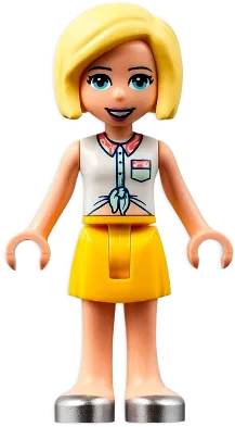Friends Roxy - White Collared Shirt, Yellow Skirt, Silver Shoes minifigure