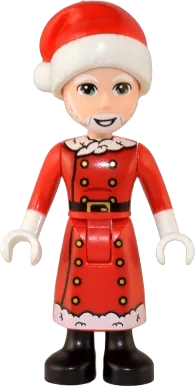 Friends Santa - Red Jacket and Skirt with Buttons and White Trim, Santa Hat minifigure