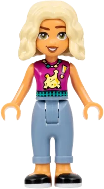 Friends Nova - Magenta Sleeveless Shirt, Sand Blue Trousers with Cuffs, Black Shoes minifigure