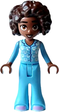 Friends Aliya - Bright Light Blue Pajamas, Top with White Horseshoes and Dots, Lavender Shoes minifigure
