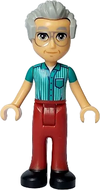 Friends Stanley - Dark Turquoise Shirt, Dark Red Trousers, Black Shoes, Silver Glasses minifigure