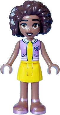 Friends Aliya - Medium Lavender Top, Yellow Skirt, Metallic Pink Sandals minifigure