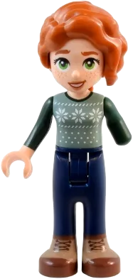 Friends Autumn - Sand Green Sweater Vest, Dark Blue Trousers, Nougat and Reddish Brown Boots minifigure
