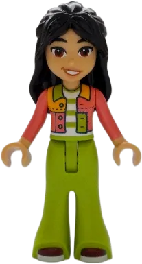 Friends Liann - Coral Jacket, Lime Trousers Bell-Bottoms, Dark Red Shoes minifigure