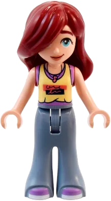 Friends Paisley - Bright Light Yellow and Medium Lavender Tank Top, Sand Blue Trousers Bell-Bottoms, Medium Lavender Shoes minifigure