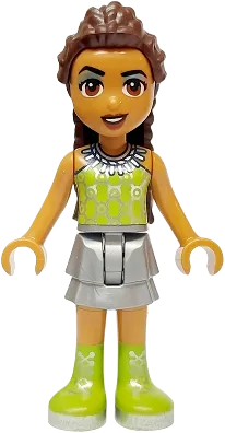 Friends Andrea - Adult, Flat Silver Skirt, Lime Halter Top and Boots minifigure