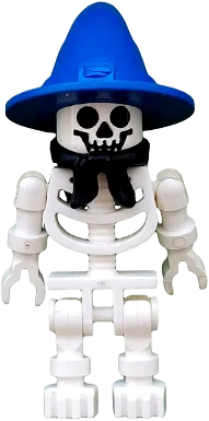 Skeleton - Standard Skull, Blue Wizard / Witch Hat and Black Bandana (Boney) minifigure