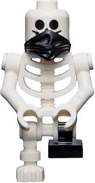 Skeleton - Standard Skull, Scarf, Bent Arms and Short Black Leg minifigure