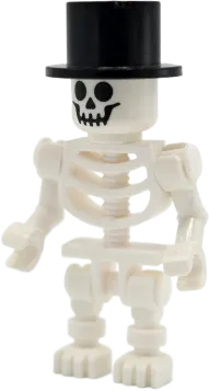 Skeleton - Standard Skull, Bent Arms Horizontal Grip, Black Top Hat minifigure