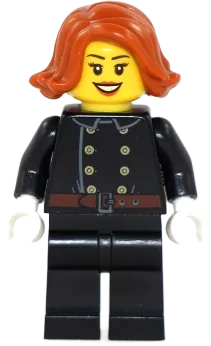 Fire - Jacket with 8 Buttons, Dark Orange Female Hair Short Swept Sideways minifigure