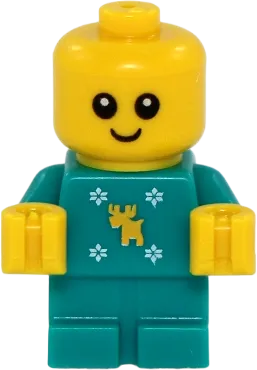 Baby - Dark Turquoise Body with Moose and Snowflakes and Yellow Hands minifigure