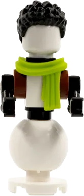 Snowman - Black Hair, Lime Scarf minifigure