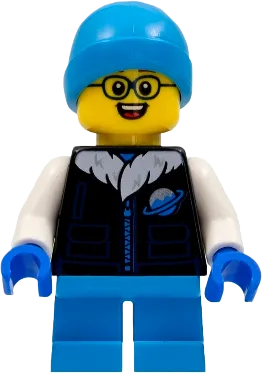 Child - Boy, Black Ice Planet Coat, Dark Azure Short Legs, Dark Azure Beanie, Glasses minifigure