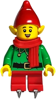 Elf - Red Hat and Scarf, Ice Skates minifigure