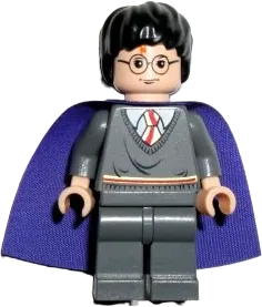 Harry Potter - Gryffindor Stripe Torso, Dark Bluish Gray Legs, Violet Cape minifigure