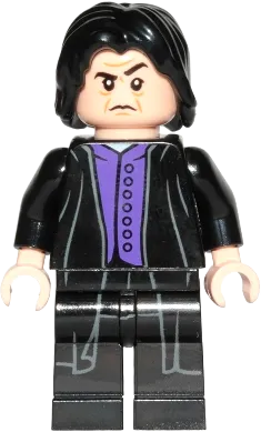 Professor Severus Snape - Dark Purple Shirt, Black Robes, Printed Legs minifigure