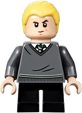 Draco Malfoy - Slytherin Sweater, Black Short Legs minifigure