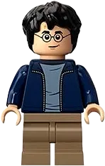 Harry Potter - Dark Blue Open Jacket, Dark Tan Medium Legs minifigure