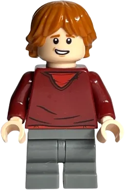 Ron Weasley - Dark Red Sweater, Dark Bluish Gray Medium Legs minifigure