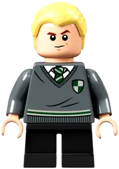 Draco Malfoy - Slytherin Sweater with Crest, Black Short Legs minifigure