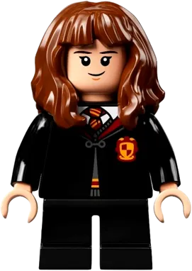 Hermione Granger - Gryffindor Robe Clasped, Sweater, Shirt and Tie, Black Short Legs minifigure