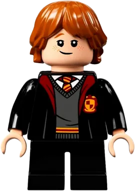 Ron Weasley - Gryffindor Robe, Sweater, Shirt and Tie, Black Short Legs minifigure