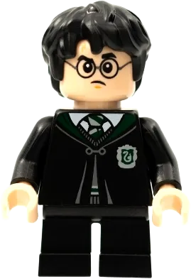Harry Potter - Black Slytherin Robe and Short Legs (Gregory Goyle Transformation) minifigure