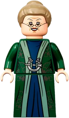 Professor Minerva McGonagall - Dark Green Robe, Dark Tan Hair minifigure