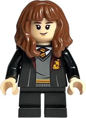 Hermione Granger - Gryffindor Robe Open, Sweater, Shirt and Tie, Black Short Legs minifigure