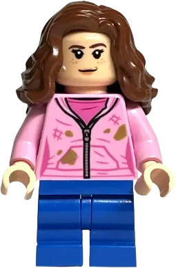 Hermione Granger - Bright Pink Jacket with Stains, Closed / Determined Mouth minifigure