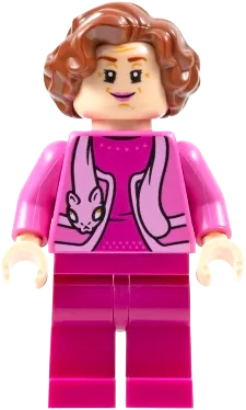 Professor Dolores Umbridge - Dark Pink Jacket with Cat Scarf minifigure