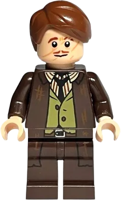 Professor Remus Lupin - Dark Brown Jacket, Olive Green Vest, Printed Legs minifigure