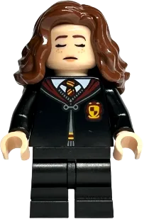 Hermione Granger - Black Gryffindor Robe and Medium Legs, Sleeping / Awake minifigure