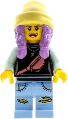 Parker L. Jackson - Black Top with Beanie (Open Mouth Smile / Scared) minifigure