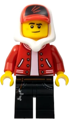 Jack Davids - Red Jacket with Cap and Hood (Lopsided Smile / Scared) minifigure