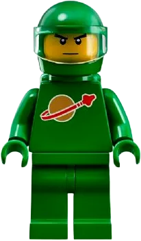 Classic Space - Green with Air Tanks and Motorcycle (Standard) Helmet with Visor (Pete) minifigure