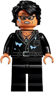 Dr. Ian Malcolm - Partially Open Shirt with Pocket and Water Stains minifigure