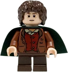 Frodo Baggins - Dark Green Cape, Dark Brown Short Legs minifigure