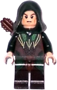 Mirkwood Elf Archer - Dark Green Outfit, Dual Sided Head minifigure