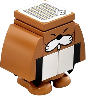 Monty Mole - Face on 2 x 2 Brick minifigure